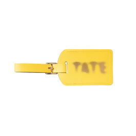 Yellow Tate recycled leather luggage tag